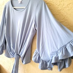 Venus Blue Wide Slewve Shirt